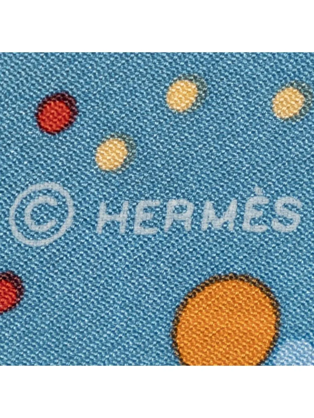 Hermes Scarf Blue Green Orange Twill Silk